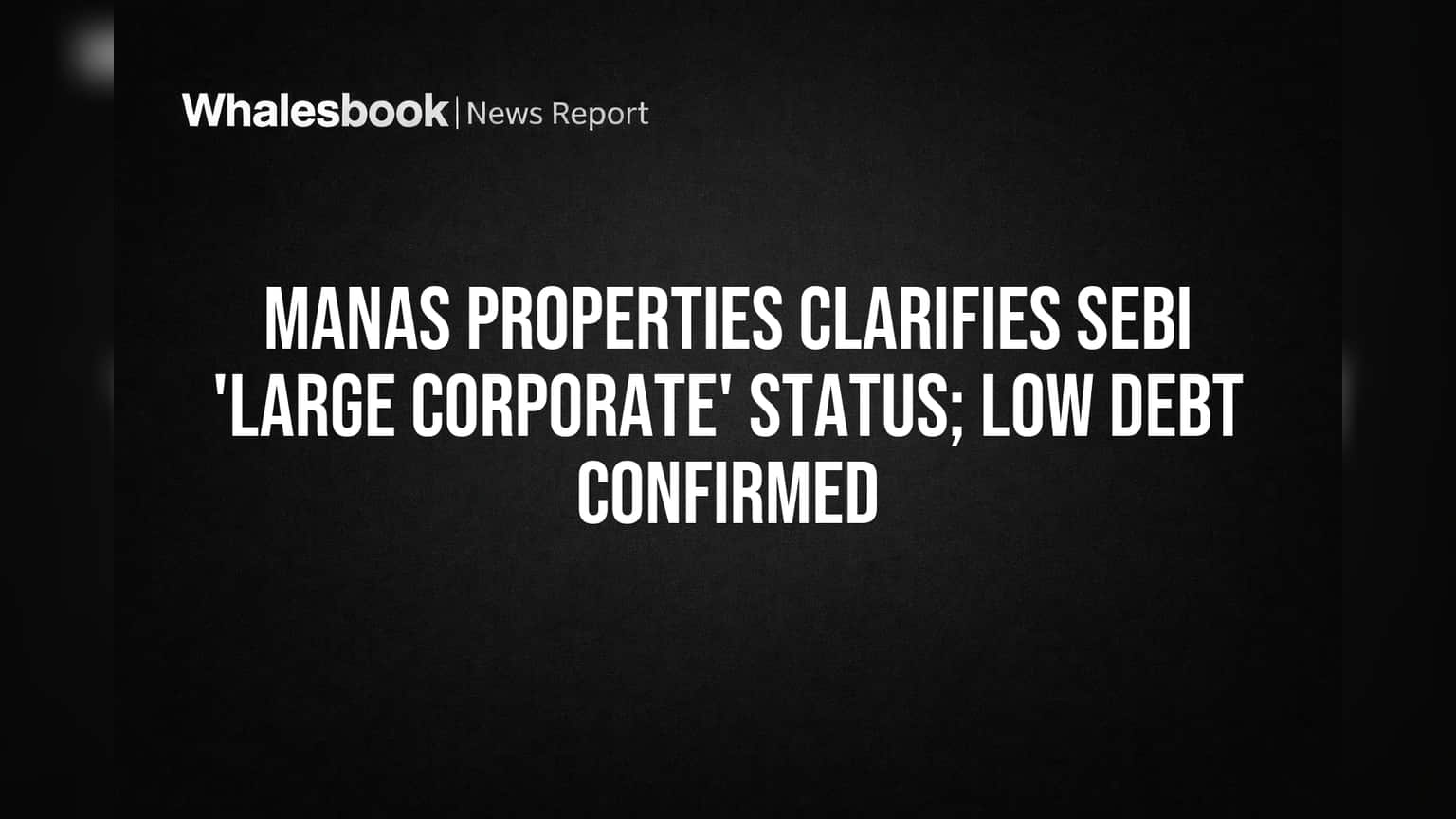 Manas Properties Avoids 'Large Corporate' Rules With Just ₹0.10 Crore Debt