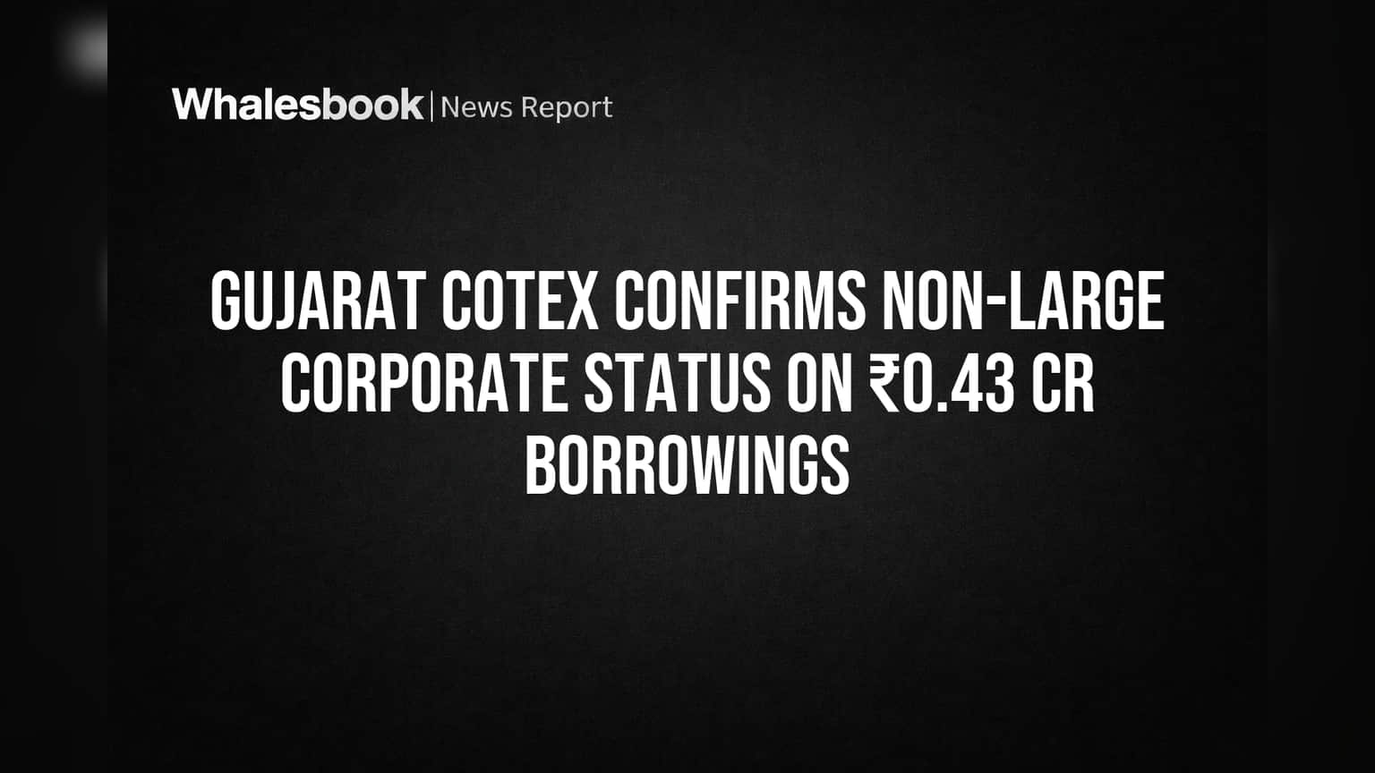 Gujarat Cotex SEBI Rules: मोठी बातमी! ₹0.43 कोटींच्या कर्जामुळे कंपनीला 'Large Corporate' मधून सुटका