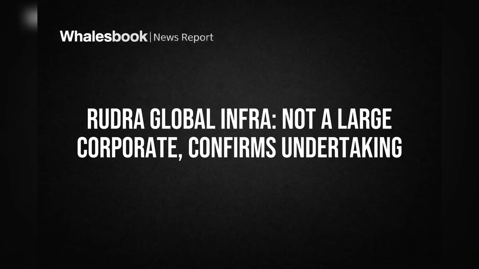 Rudra Global Infra Clarifies Non-Large Corporate Status to Ease Debt Rules