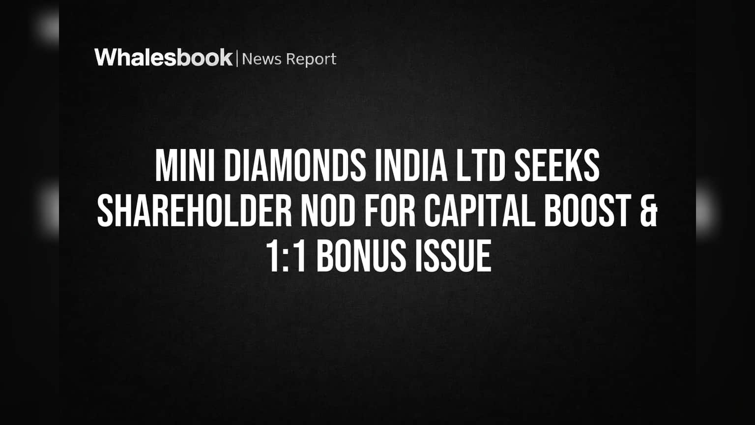 Mini Diamonds Share Price: गुंतवणूकदारांसाठी मोठी बातमी! कंपनी देणार 1:1 बोनस शेअर, भांडवलही वाढवणार