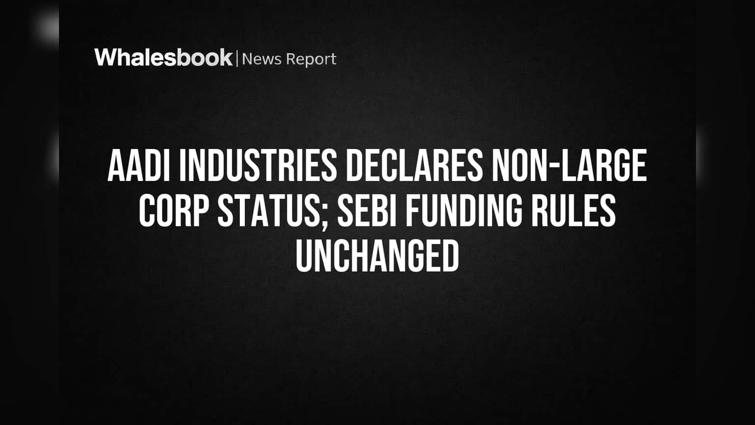 Aadi Industries Stays Small, Avoids SEBI Debt Issuance Mandates