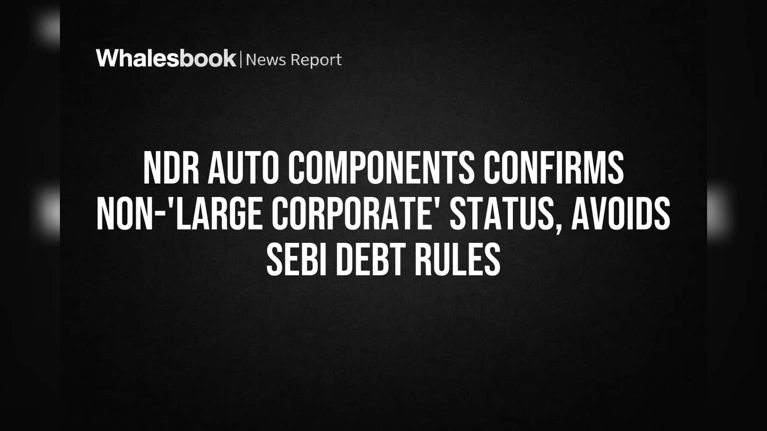 NDR Auto Components SEBIના 'Large Corporate' નિયમોમાંથી છૂટકારો મેળવશે, શું શેરને મળશે વેગ?
