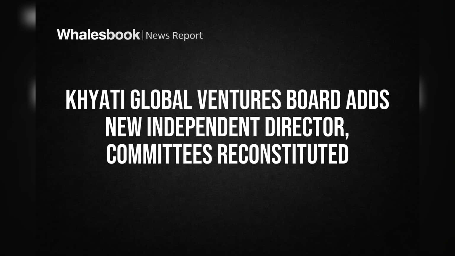 Khyati Global Ventures: संचालक मंडळात मोठे फेरबदल! नवीन स्वतंत्र संचालक नियुक्त, कमिट्यांची पुनर्रचना