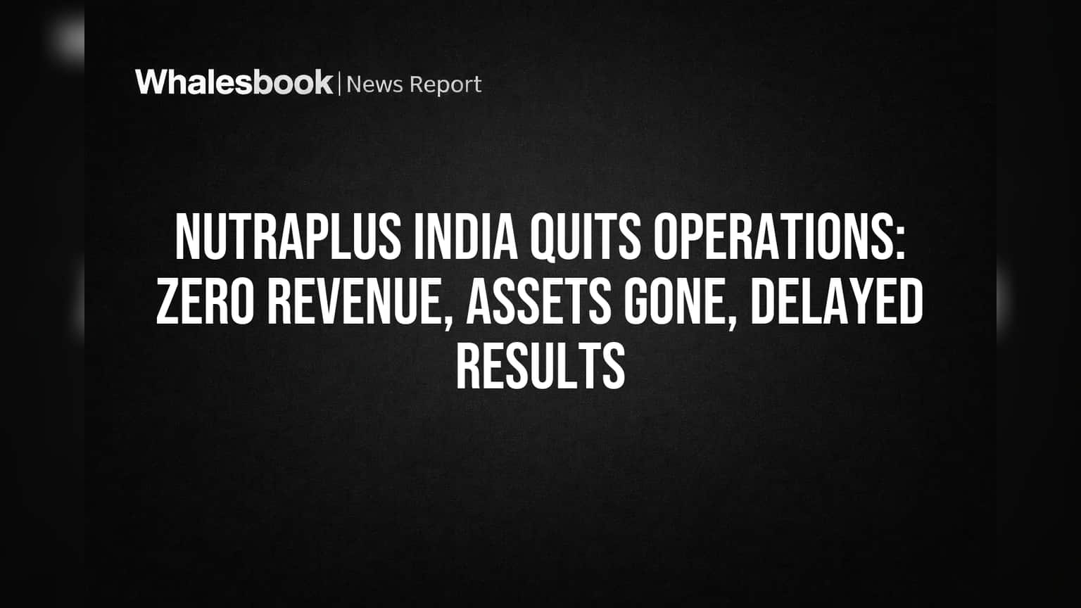 Nutraplus India Quits Operations: Zero Revenue, Assets Gone, Delayed Results