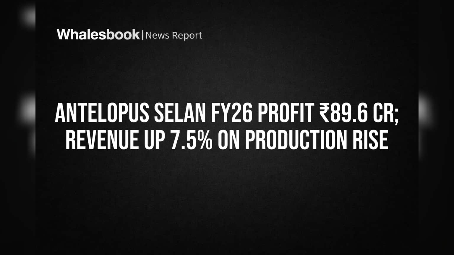 Antelopus Selan FY26 Profit Jumps to ₹89.6 Cr, Revenue Up 7.5%