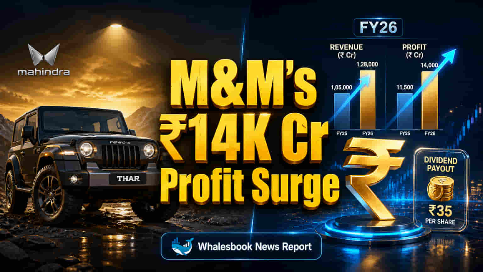 M&M's FY26 Profit Hits ₹14,073 Cr; Board Recommends ₹33 Dividend