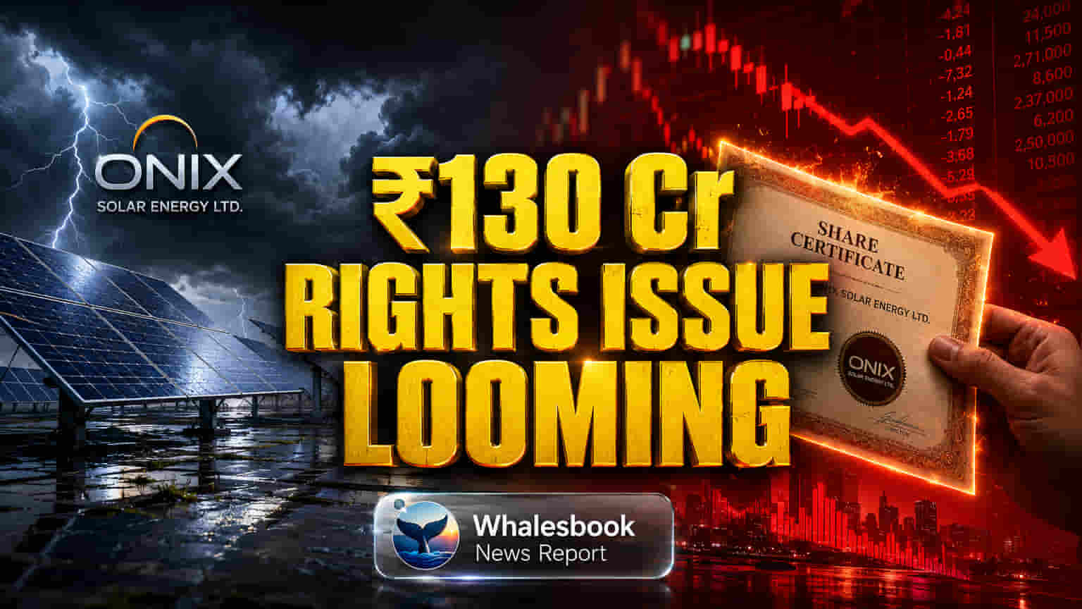 Onix Solar Energy Ltd to Finalize ₹130 Cr Rights Issue Terms May 11