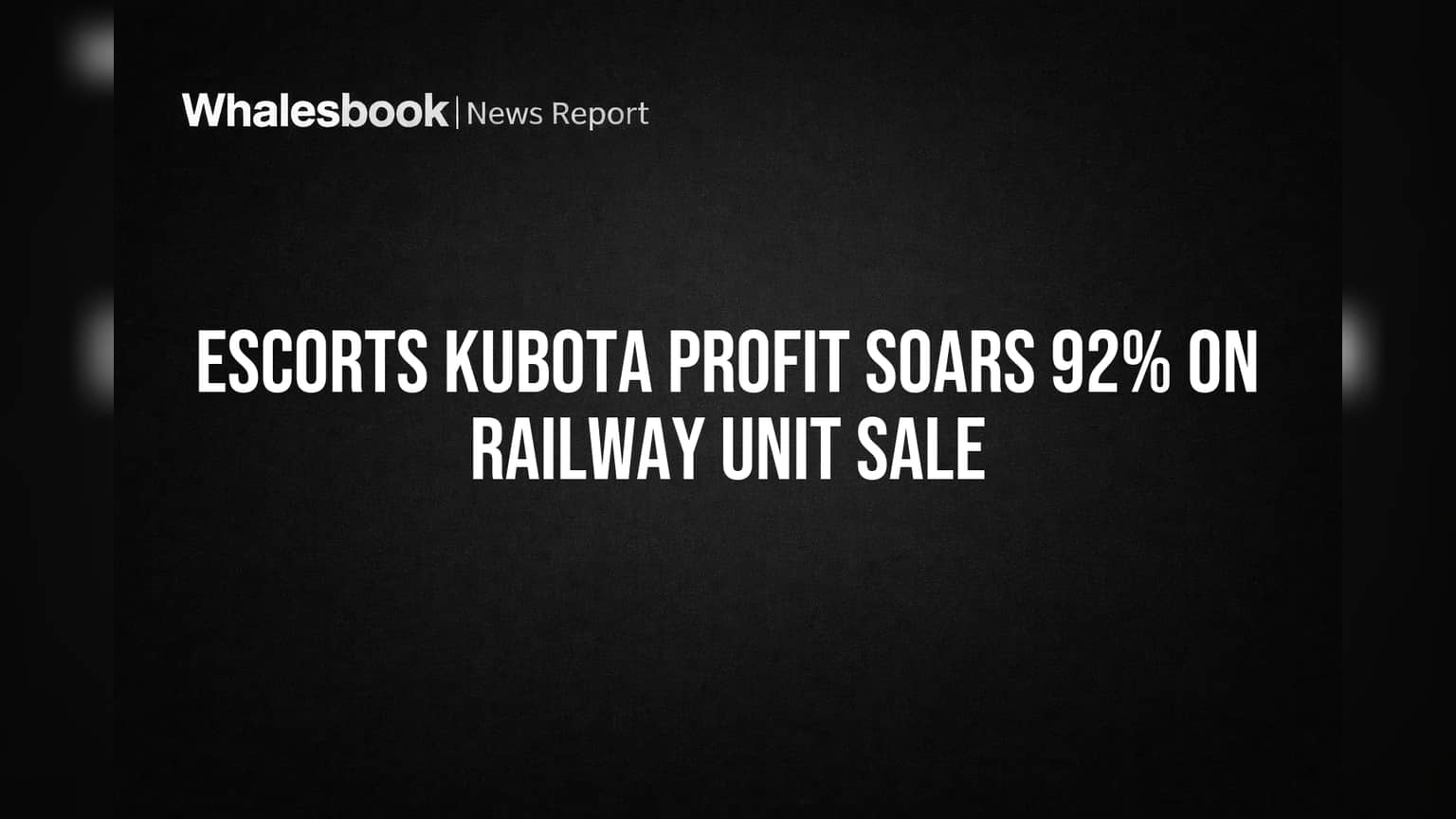 Escorts Kubota Share: లాభాల్లో **92%** జంప్! Railway Division అమ్మకం.. ఇన్వెస్టర్లకు శుభవార్త!