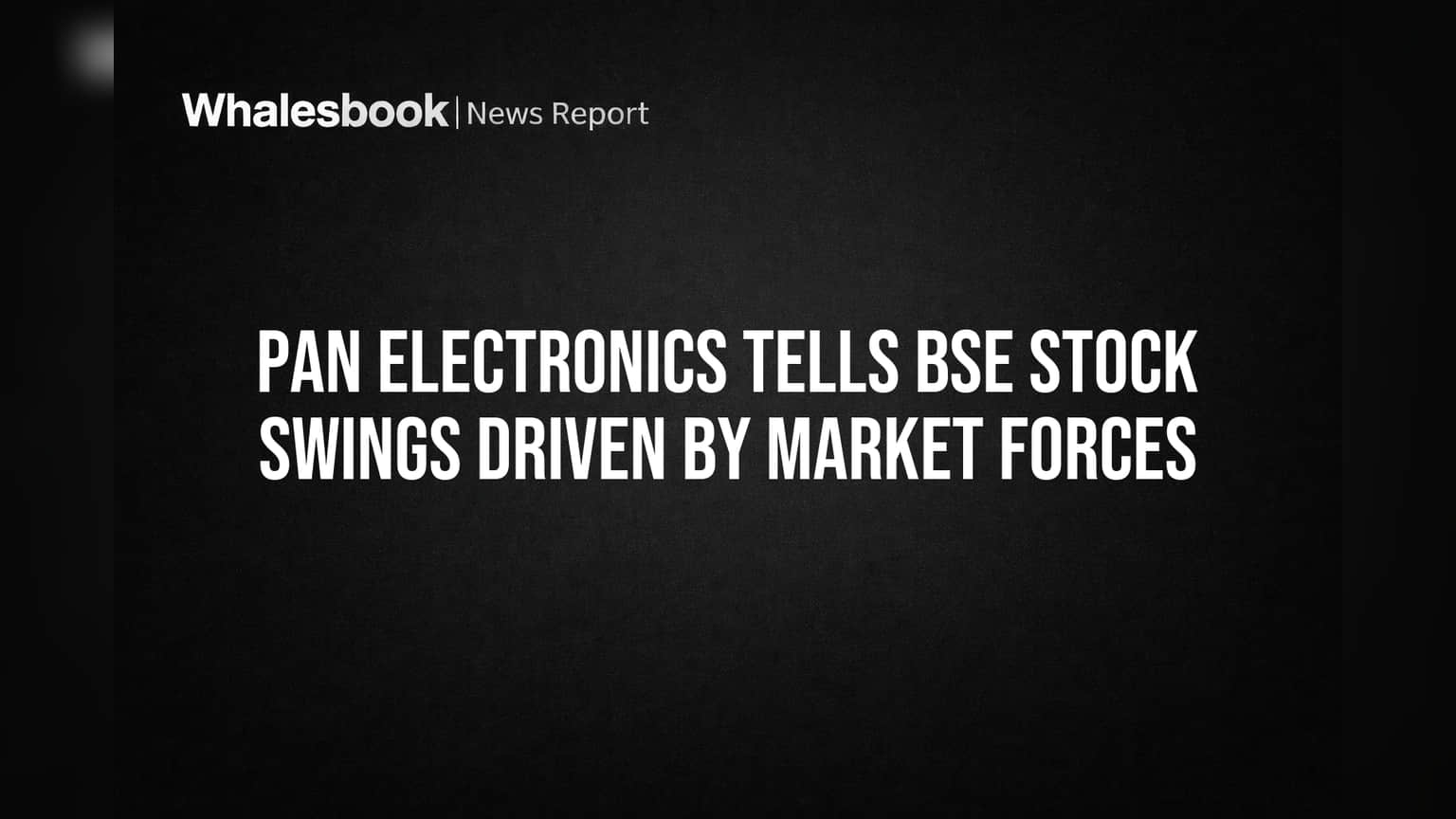 Pan Electronics Share Price: మార్కెట్ శక్తులే కారణం.. BSEకి కంపెనీ స్పష్టత!