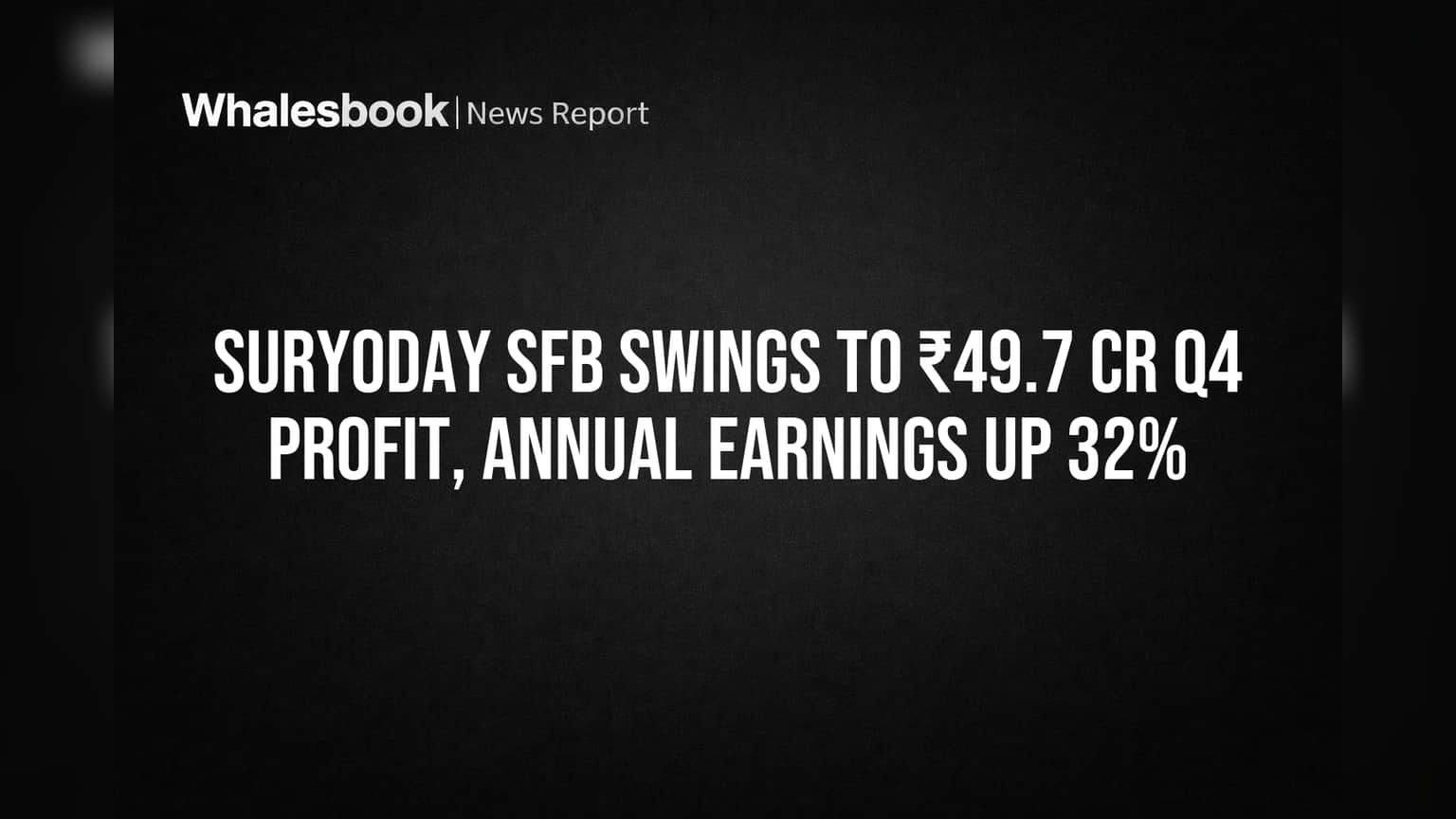 Suryoday SFB Swings to ₹49.7 Cr Q4 Profit, Annual Earnings Up 32%
