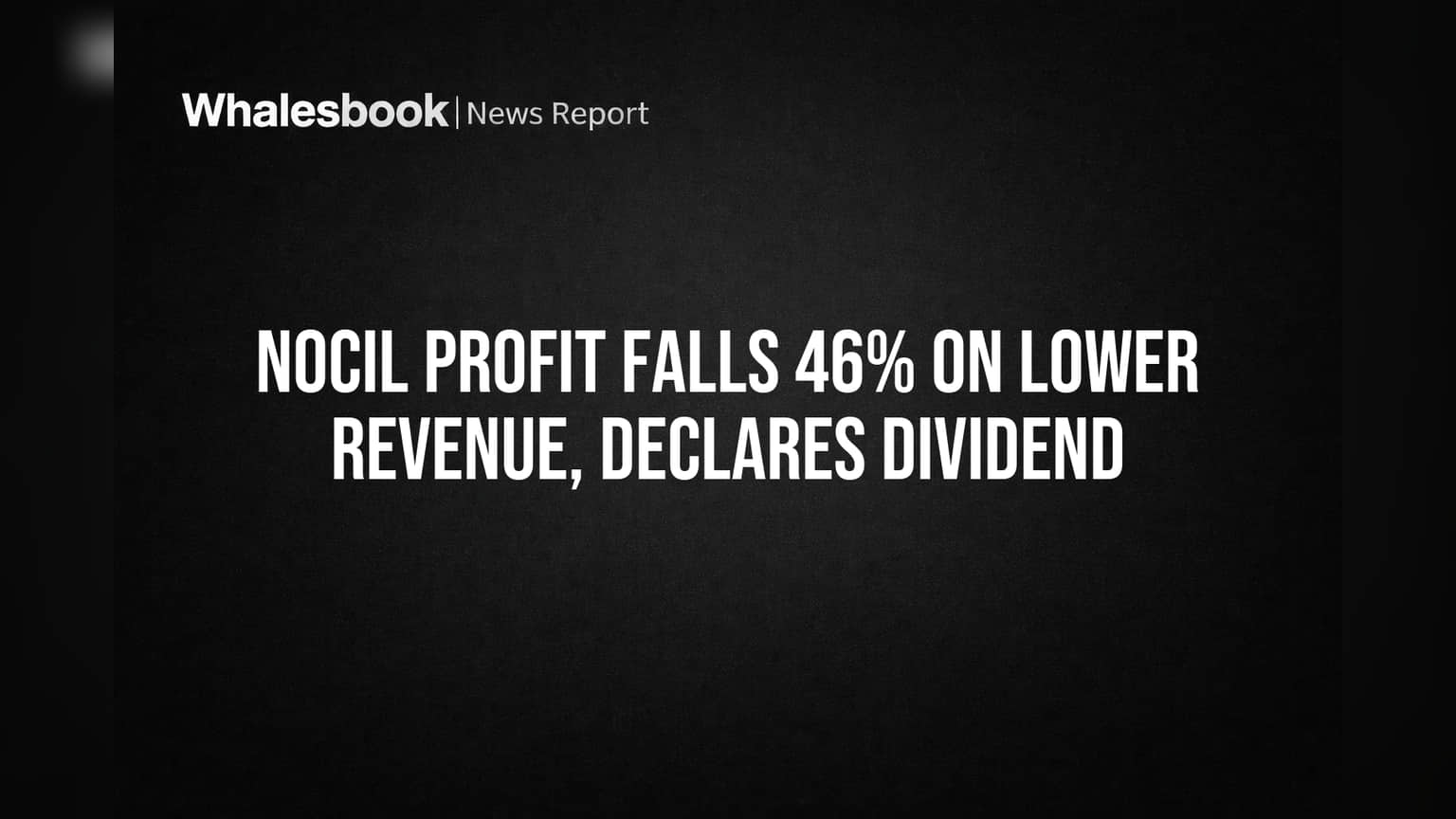 NOCIL Profit Falls 46% on Lower Revenue, Declares Dividend
