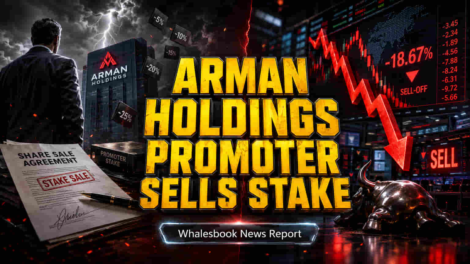 Arman Holdings: प्रमोटर ने बेचे शेयर, **3.66%** पर आई हिस्सेदारी! क्या है पूरी कहानी?