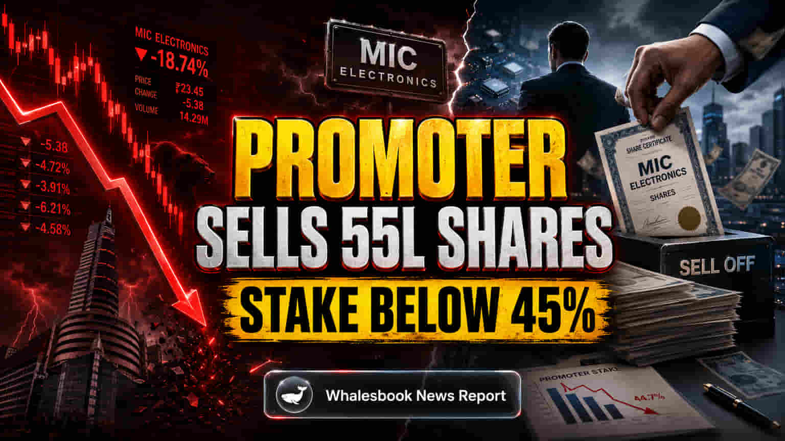 MIC Electronics Promoter Sells 55 Lakh Shares, Stake Drops Below 45%