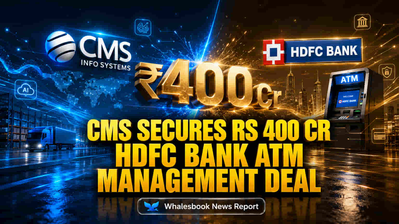 CMS Info Systems Wins Rs 400 Crore HDFC Bank ATM Contract