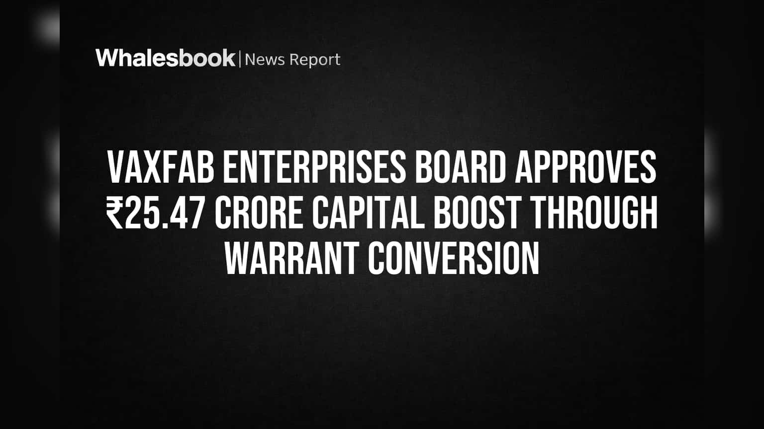 Vaxfab Enterprises Board Approves ₹25.47 Crore Capital Boost Through Warrant Conversion