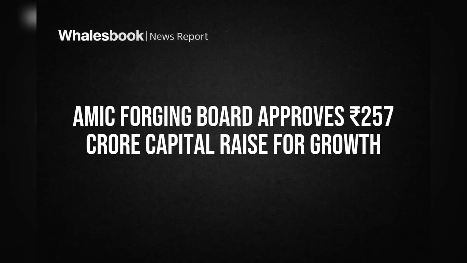 Amic Forging Board Approves ₹257 Crore Capital Raise for Growth