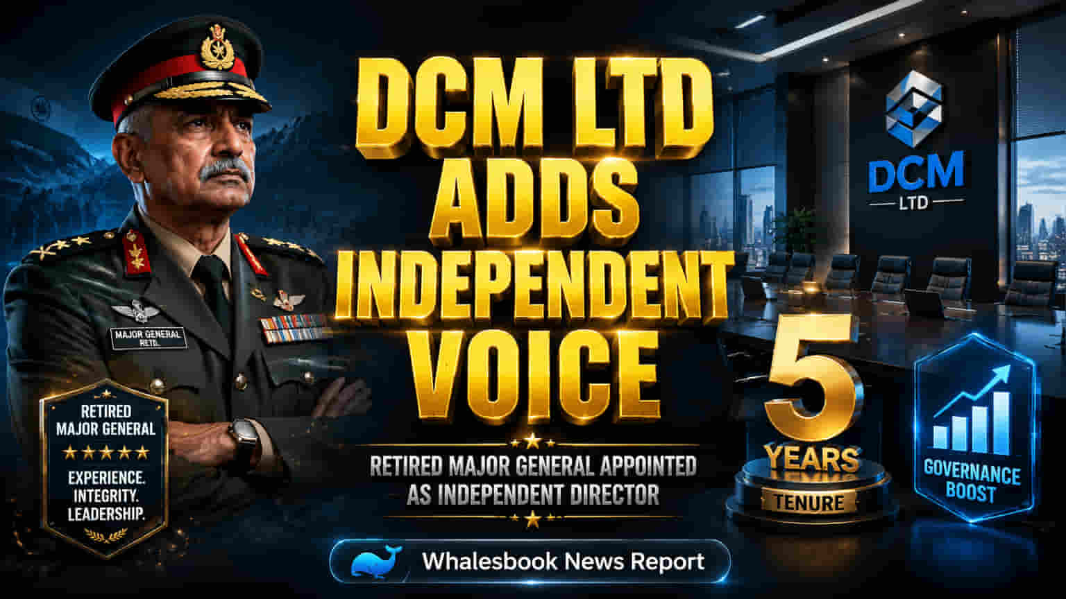 DCM Ltd Appoints Retired Major General as Independent Director