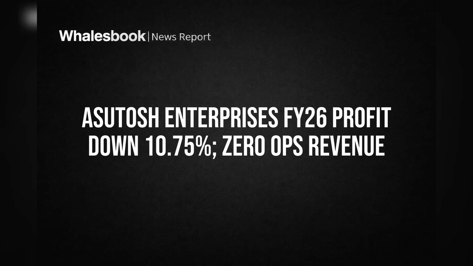 Asutosh Enterprises: ஆபத்தான அறிவிப்பு! வருமானமே இல்லை, லாபம் **10.75%** சரிவு!