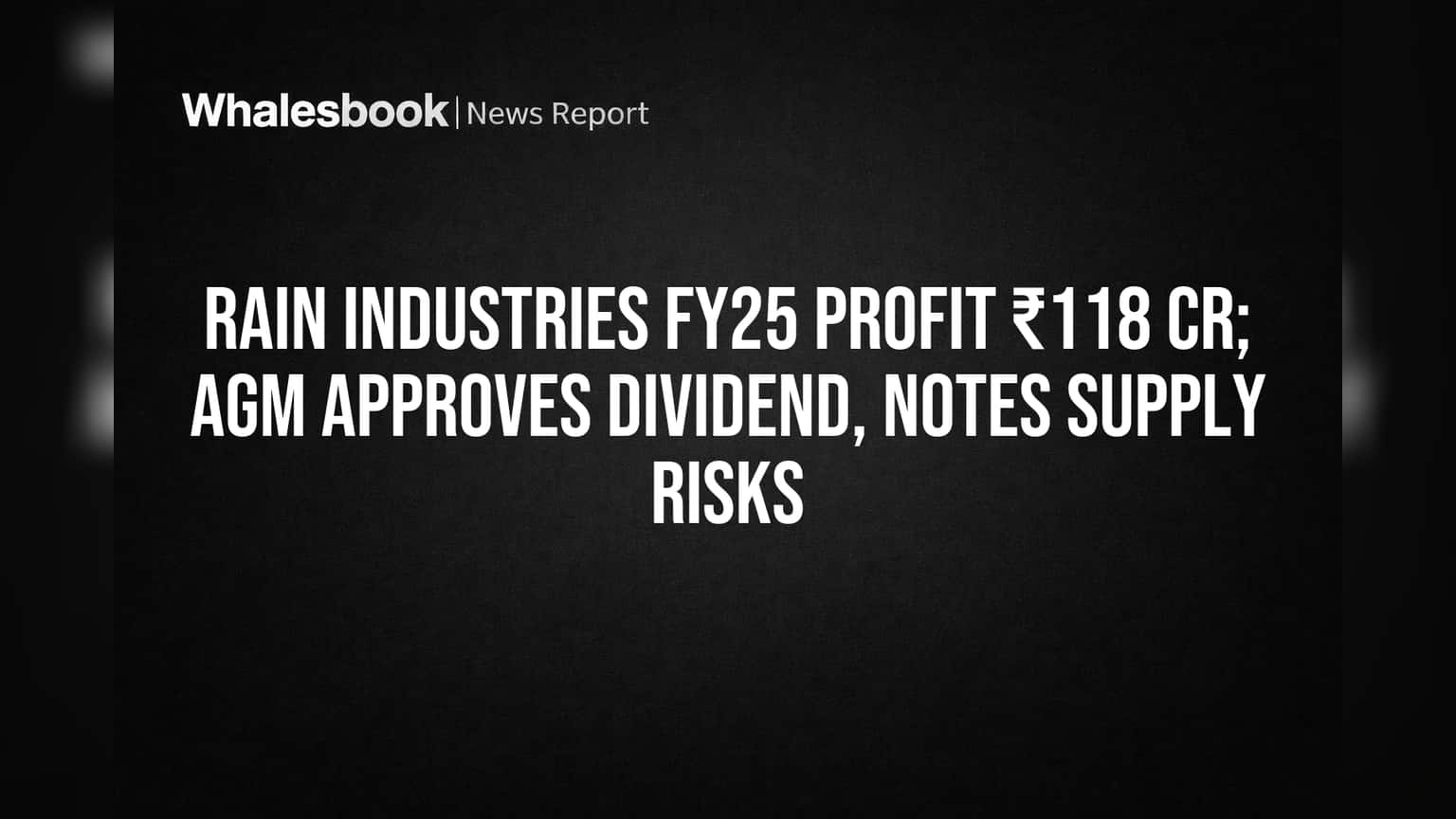 Rain Industries: 2025-ல் ₹118 கோடி லாபம்! முதலீட்டாளர்களுக்கு ₹1 டிவிடெண்ட் அறிவிப்பு!