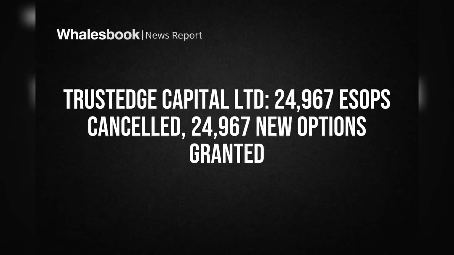 Trustedge Capital Renews Employee Options: 24,967 ESOPs Cancelled, Replenished