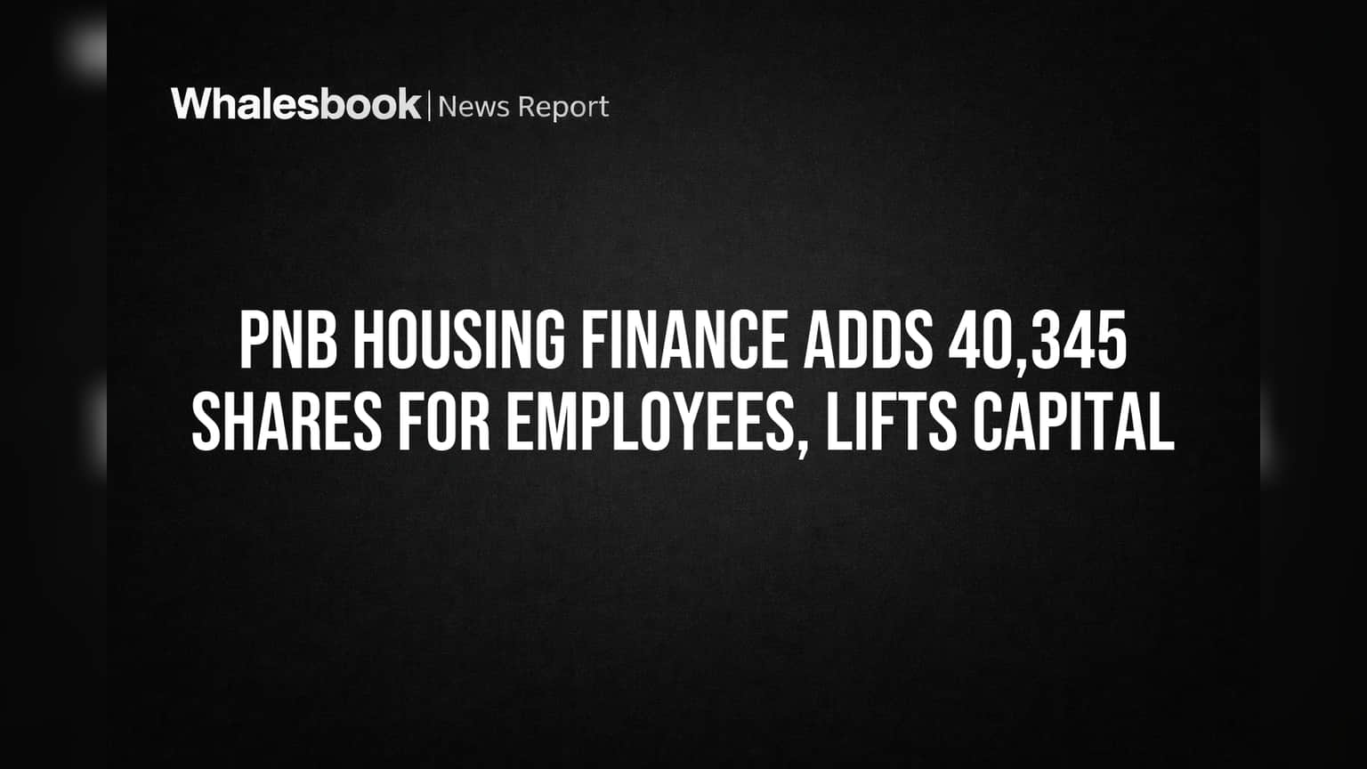 PNB Housing Finance Adds 40,345 Shares for Employees, Lifts Capital