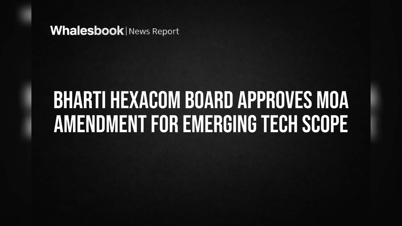 Bharti Hexacom Board Approves Expanding Business into Emerging Tech