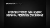Mystic Electronics FY26: આવક ગઈ **63%** ઘટી, 'અન્ય આવક'માંથી મેળવ્યો પ્રોફિટ!