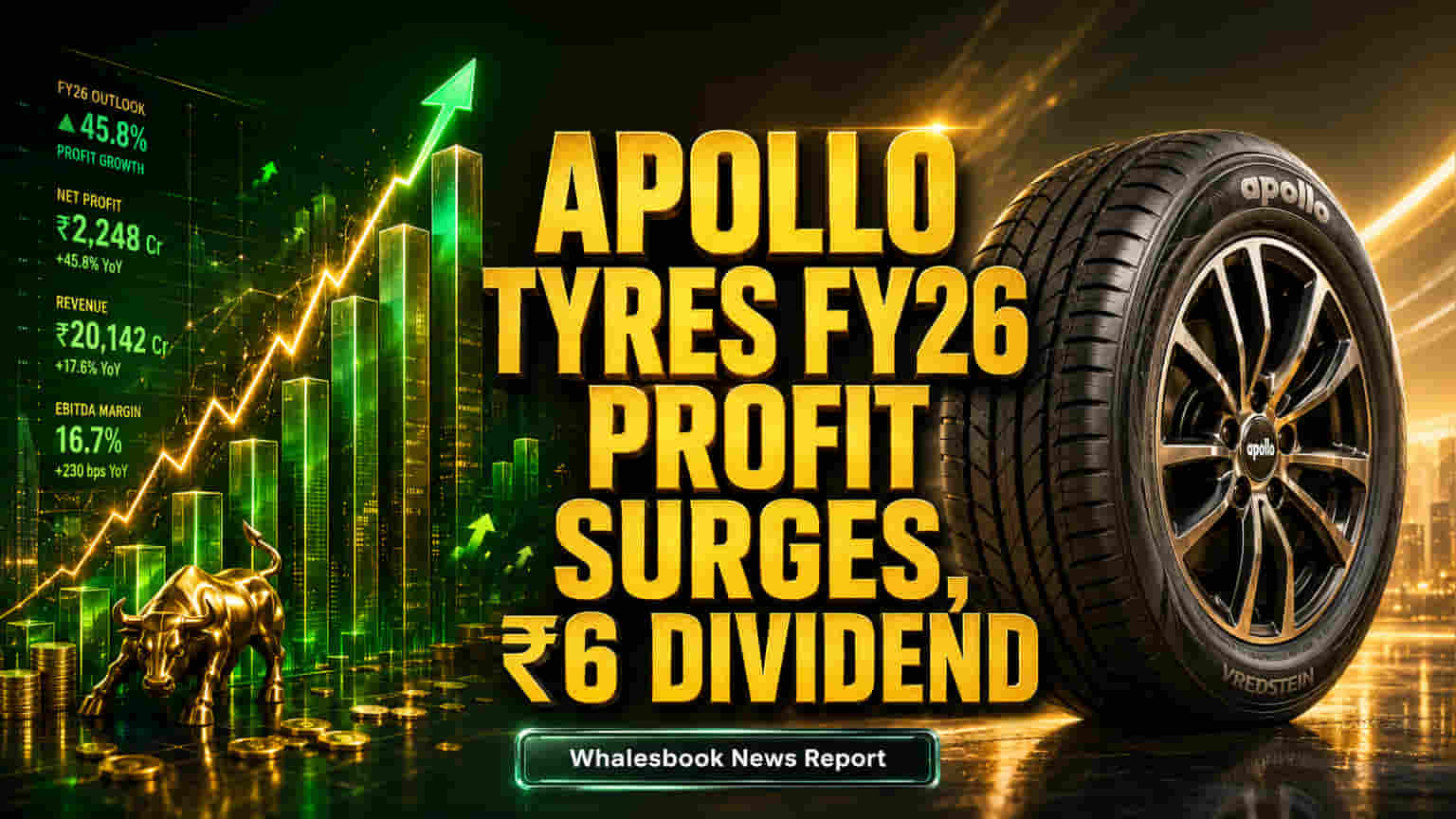 Apollo Tyres Share Price: રોકાણકારોની લોટરી! કંપનીનો સ્ટેન્ડઅલોન પ્રોફિટ 101% વધ્યો, ₹6 ડિવિડન્ડની જાહેરાત