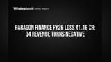 Paragon Finance FY26 Loss ₹1.16 Cr; Q4 Revenue Turns Negative