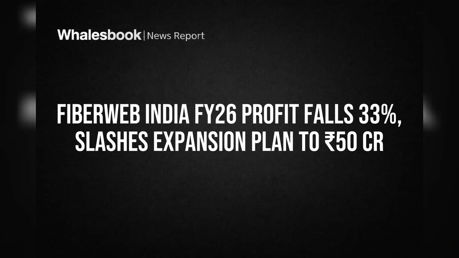 Fiberweb India FY26 Profit Drops 33%, Slashes Expansion to ₹50 Cr