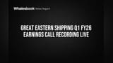 Great Eastern Shipping Releases Q1 FY26 Earnings Call Recording for Investors