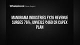 Manorama Industries: FY26 मध्ये महसूल **76%** वाढला, **₹460 कोटीं**च्या मोठ्या विस्तार योजनेची घोषणा!