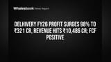Delhivery FY26 Profit Surges 98% to ₹321 Cr, Revenue Hits ₹10,486 Cr; FCF Positive