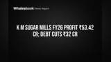 K.M. Sugar Mills FY26: Profit Hits ₹53.42 Cr, Debt Slashed by ₹32 Cr