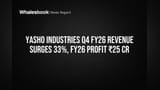 Yasho Industries Reports 33% Q4 Revenue Growth, ₹25 Cr FY26 Profit