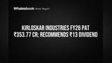 Kirloskar Industries Reports ₹353.77 Cr FY26 Profit, Proposes ₹13 Dividend