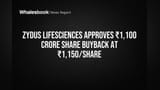 Zydus Lifesciences Plans ₹1,100 Crore Share Buyback at ₹1,150